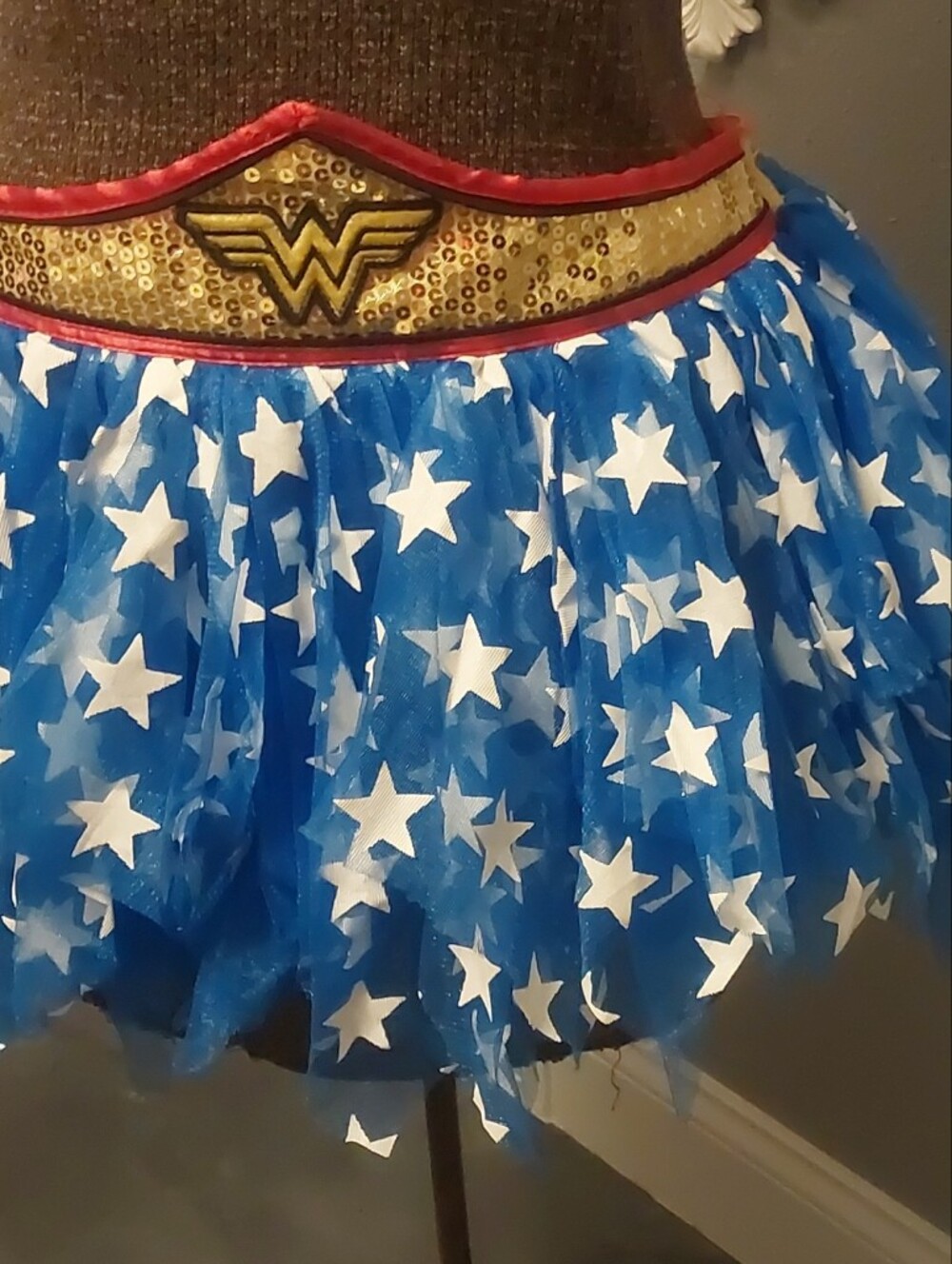 DC Comics Wonder Woman Blue Star Tutu with Gold Emblem